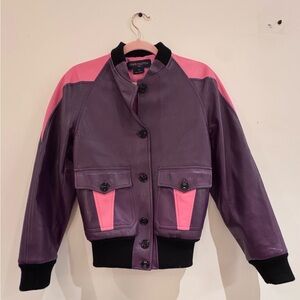 Louis Vuitton Pink and Purple Leather Jacket